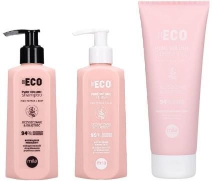 Mila Professional Be Eco Pure Volume zestaw dodający objętości włosom szampon 250ml + maska 250ml + peeling 200ml