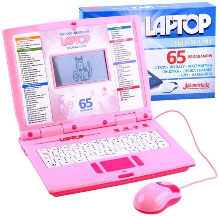 Jokomisiada Laptop Edukacyjny Polsko Angielski Różowy Z3321