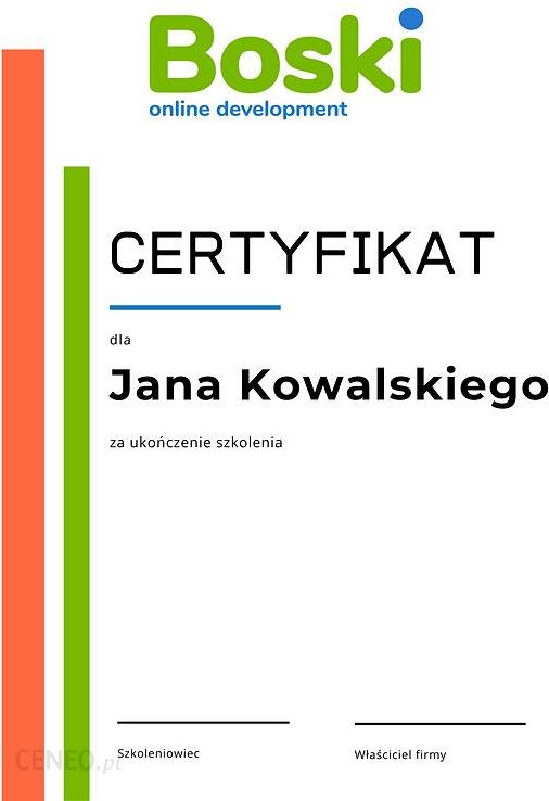 Projekt certyfikatu / dyplomu