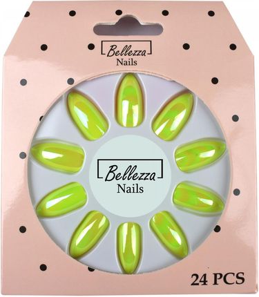 Bellezza Nails Tipsy Paznokcie Sztuczne Tęczowe 24Szt. Zu2