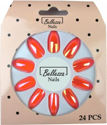 Bellezza Nails Tipsy Paznokcie Sztuczne Tęczowe 24Szt. Zu15