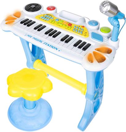 Iso Trade Pianino Keyboard Dla Dzieci Organy Mikrofon Stołek