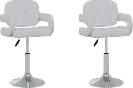 vidaXL Obrotowe Krzesła Stołowe 2Szt. Białe Obite Sztuczną Skórą 2676806