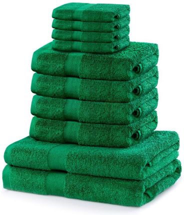Amelia Home Zestaw 10 Ręczników Bawełnianych 70x140 I 50x100 I 30x50 Komplet Marina Chłonne Grube Zielone