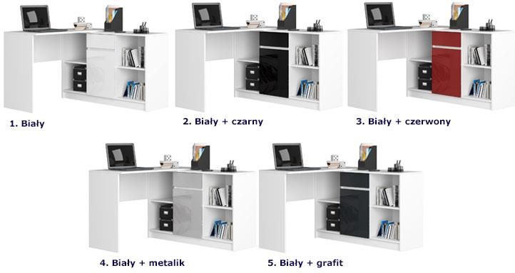 Narożne Biurko Z Komodą Białe Połysk Klemin 5X - Opinie i atrakcyjne ...