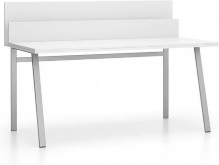 Stół Biurowy Single Layers Z Przegrodami Biały
