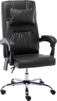 Krzesło Biurowe vidaXL Z Funkcją Masażu Czarne Sztuczna Skóra