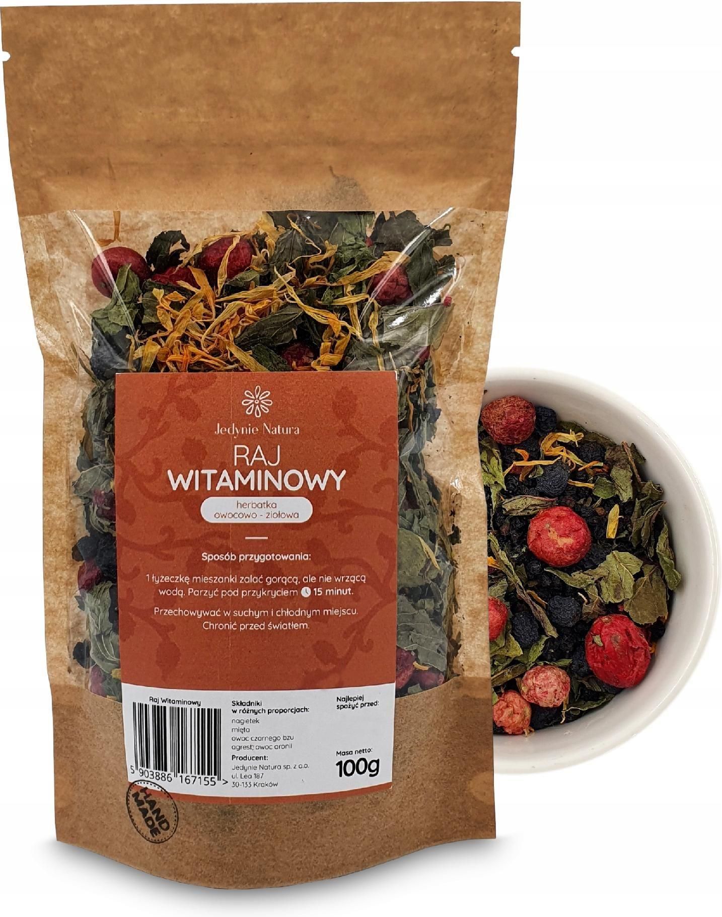 Herbata Jedynie Natura Herbata Ziołowa - Witaminowy Raj - 100g - Ceny I ...