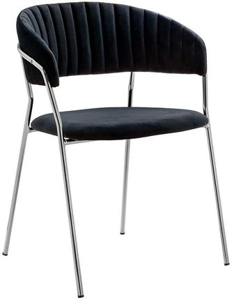 Elior Czarne Welurowe Krzesło Z Podłokietnikami Piano 3x