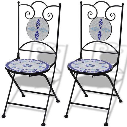 Elior Zestaw Ceramicznych Krzeseł Ogrodowych Leah Niebieski