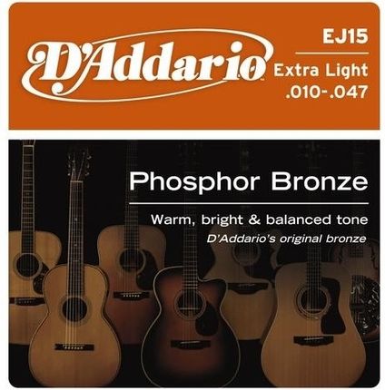 struny do gitary akustycznej D'ADDARIO - Extra Light EJ15 /010-047/ [INS-690]