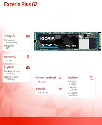 Kioxia EXCERIA PLUS G3 2 To SSD M.2 2280 PCIe Gen4 x4