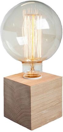 Lumes Drewniana Lampka Stołowa Z Odkrytą Żarówką S229-Gilda