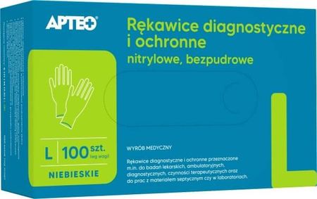 Synoptis Rękawice Diagnostyczne I Ochronne Nitrylowe Bezpudrowe Rozmiar L 100 Szt. (27Uk650W)