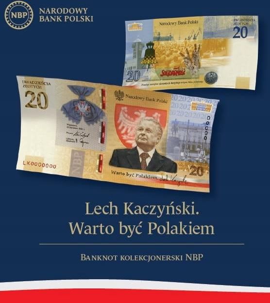 20 Zł Banknot Lech Kaczyński: Warto Być Polakiem - zdjęcie 1 20 Zł Banknot Lech Kaczyński: Warto Być Polakiem
