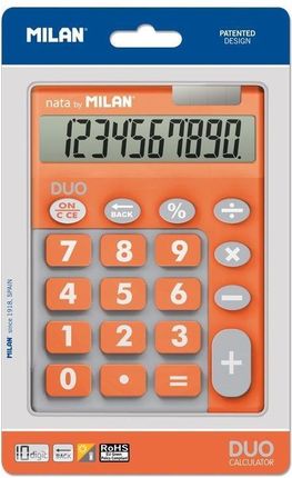 Kalkulator 10 Poz. Touch Duo Pomarańczowy Milan