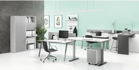 B2B Partner Szafka Biurowa Z Drzwiami Layers Długa 1582x400 777 Biała Szara - zdjęcie 2