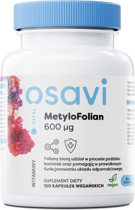 OSAVI - MetyloFolian (600mcg), kwas foliowy, 120 kaps.