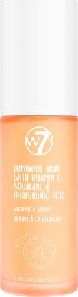 W7 Luminous Skin Serum Rozświetlające Z Witaminą C Skwalanem I Kwasem Hialuronowym 30 ml