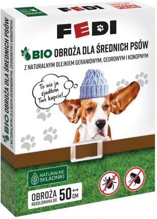Fedi BIO Obroża przeciw pchłom i kleszczom dla średnich psów 1szt.