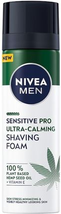 Nivea Men Sensitive Pro Ultra-Calming Shaving Foam pianka do golenia z olejem z nasion konopnych 200ml
