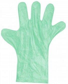 100szt. Jednorazowe Rękawice Foliowe Zielone 35Cm