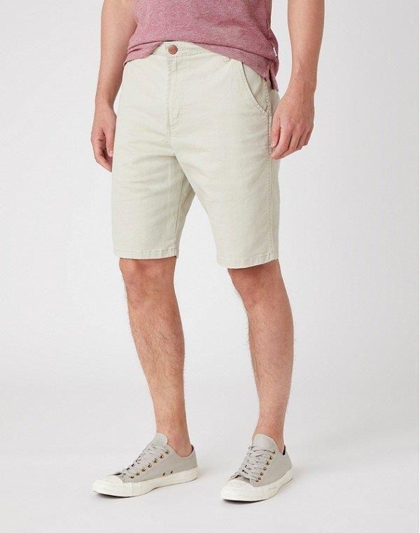 Short Chino Homme Wrangler Casey - Décontracté, Coupe Classique - Vert Olive (100% Coton)