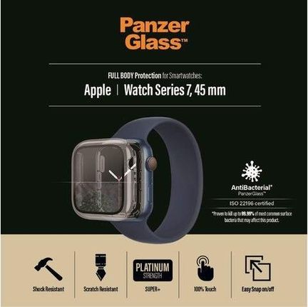 Szkło Panzerglass Do Apple Watch 7 45Mm Antybakteryjne Przeźroczyste (Z32235)