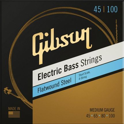 Struny basowe Gibson Short Scale Flatwound EB Strings 045-100 Medium