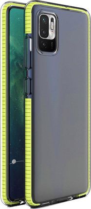 Hurtel Spring Case Pokrowiec Żelowe Etui Z Kolorową Ramką Do Xiaomi Redmi Note 10 5G / Poco M3 Pro Żółty