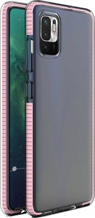 Hurtel Spring Case Pokrowiec Żelowe Etui Z Kolorową Ramką Do Xiaomi Redmi Note 10 5G / Poco M3 Pro Jasnoróżowy