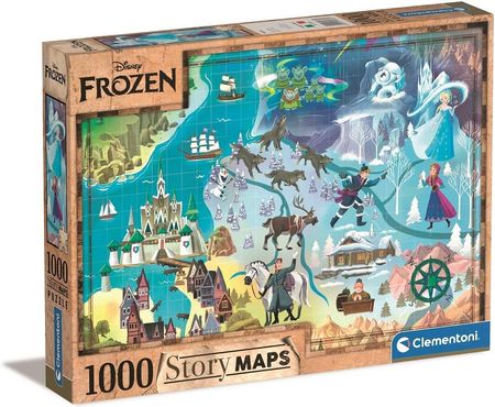 Clementoni Puzzle 1000El. Disney Story Maps Frozen Kraina Lodu