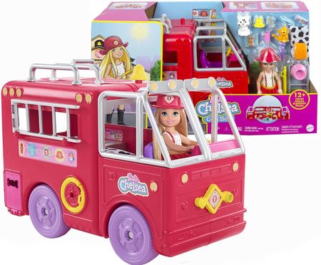 Barbie Chelsea Wóz strażacki + lalka HCK73