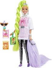 Zdjęcie Barbie Extra Lalka Biała tunika/Neonowe zielone włosy HDJ44 - Radom