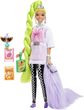 Barbie Extra Lalka Biala tunika/Neonowe zielone wlosy HDJ44