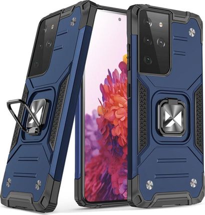 Wozinsky Ring Armor Pancerne Hybrydowe Etui Pokrowiec + Magnetyczny Uchwyt Samsung Galaxy S22 Ultra Niebieski