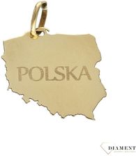Diament Złota zawieszka 585 mapa Polski DIAZAW5260585