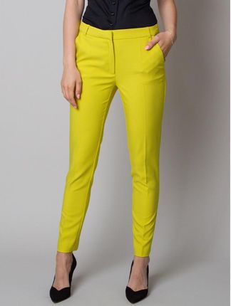 Limonkowe spodnie garniturowe