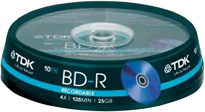 W Technologii Blu Ray Nośnik Jednokrotnego Zapisu Oznaczany Jest Nośnik danych TDK BD-R (Blu-ray) 25GB 4X CAKE 10SzT. (75000030702