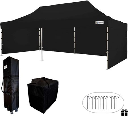 Namiot weselny 4x8m - plus 3 ściany - Czarny