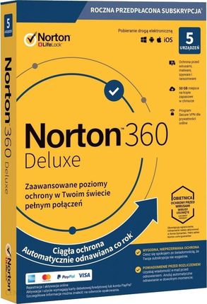 Norton Security 360 Deluxe 5 2021 5PC/1rok