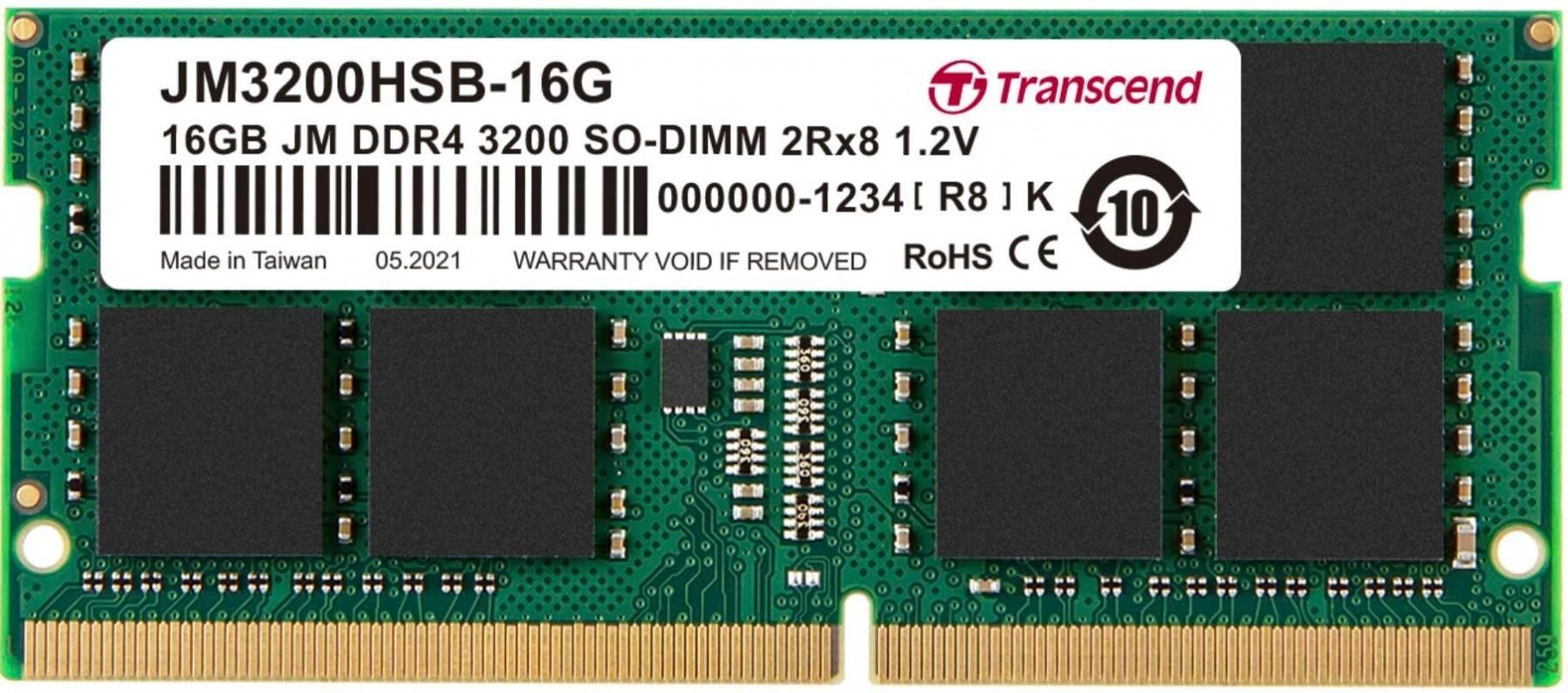 Transcend 16Gb Ddr4 3200 Mt S Sodimm 260Pin 1R X8 Unbuffered ...