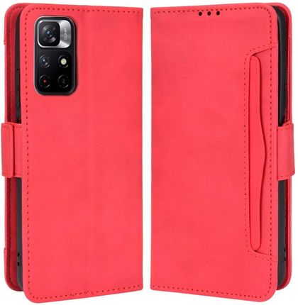 Erbord Etui Wallet do Xiaomi Redmi Note 11 5G / Poco M4 Pro 5G Card Slot Czerwony