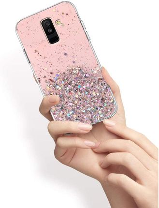 Erbord Etui Brokat do Samsung Galaxy A6 Plus 2018 Różowy