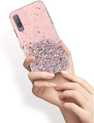Erbord Etui Brokat do Samsung Galaxy A7 2018 Różowy