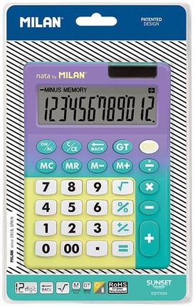 Milan, kalkulator 12-cyfrowy Sunset - fioletowo-zielony (151812SNPRBL)