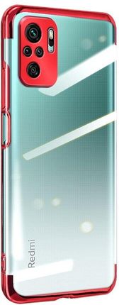 Hurtel Clear Color Case Żelowy Pokrowiec Etui Z Metaliczną Ramką Xiaomi Redmi Note 10 5G / Poco M3 Pro Czerwony