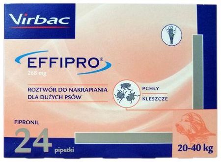 Virbac Effipro Flexi-Pack Krople Dla Dużych Psów Na Pchły I Kleszcze 24x268 Mg Rozmiar L