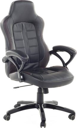 Shumee Krzesło Biurowe Fotel Biurowy Regulowany Ekoskóra Czarno Ciemnobrązowy Prince (31693)