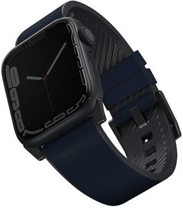 Uniq Pasek Straden Apple Watch Series 4 5 6 7 Se 42 44 45Mm. Leather Hybrid Strap Niebieski Blue